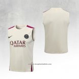 Paris Saint-Germain Training Shirt 2023-2024 Without Sleeves Apricot