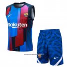 Tracksuit Barcelona 2023-2024 Without Sleeves Blue and Red
