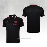 Manchester United Shirt Polo 2023-2024 Black