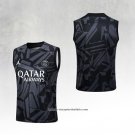 Paris Saint-Germain Training Shirt Jordan 2023-2024 Without Sleeves Black and Grey