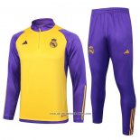 Sweatshirt Tracksuit Real Madrid 2023-2024 Kid Yellow