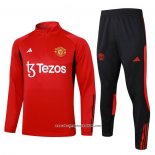 Sweatshirt Tracksuit Manchester United 2023-2024 Kid Red